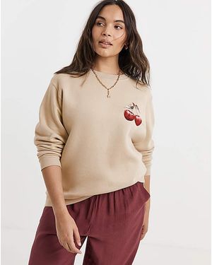 Simply Be Cherry Back Graphic Sweatshirt - Red