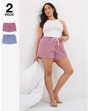 Pretty Secrets 2 Pack Pyjama Shorts - Red