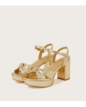 Monsoon Metallic Twist Platform Heels - Natural