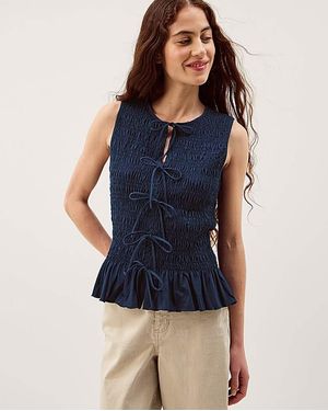 Monsoon Steff Sleeveless Jersey Top - Blue