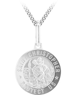 iJewel Sterling St.Christopher Necklace - White