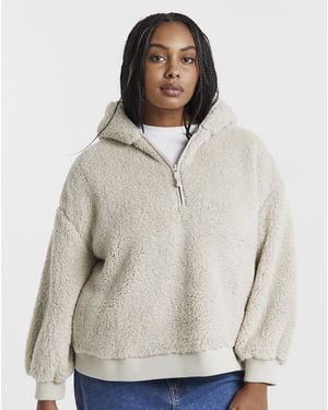 Simply Be Sherpa Hoodie - Natural