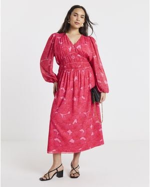 Simply Be Shirred Waist Detail Midi Dress