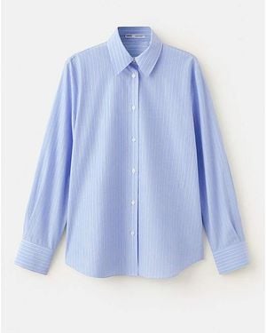 Mango Cotton And Lyocell Blend Shirt - Blue