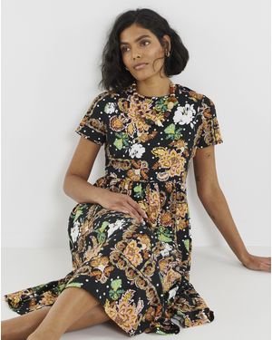 Simply Be Jersey Midi Dress With Pockets - Multicolour