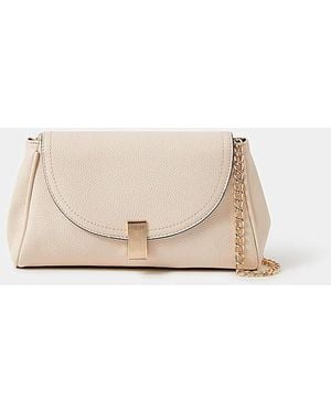 Accessorize Lock Detail Clutch Bag - Natural
