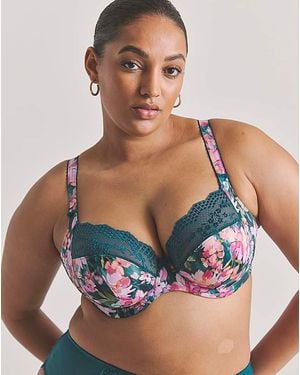 Elomi Lucie Plunge Wired Bra Floral - Blue