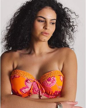 Figleaves Underwired Bandeau Bikini Top - Orange