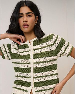 Nobody's Child Nc Crochet Resort Cardi - Green