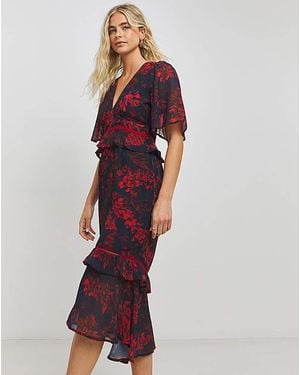 Hope & Ivy Cut Out Dress - Red