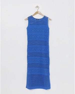 Simply Be Crochet Midaxi Dress - Blue