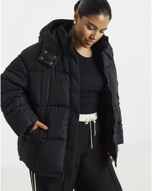 Simply Be Padded Short Coat - Black