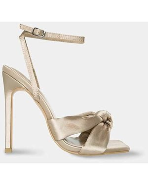 Public Desire Ffion Satin Bow Wide E Fit - White