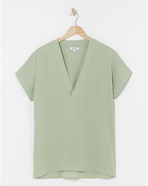 Simply Be V Neck Boxy Top - Brown