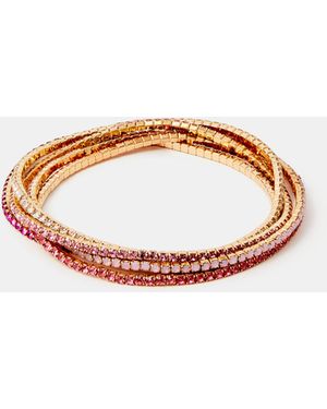 Accessorize Sparkle Stretch Bracelets - Pink