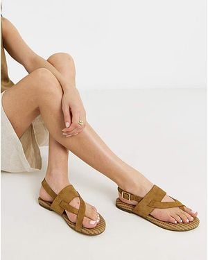 Simply Be Toe Post Sandals Extra Wide Fit - Natural