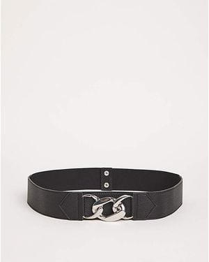JD Williams Chunky Buckle Waist Stretch Belt - White