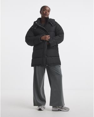 Simply Be Longline Padded Coat - Black