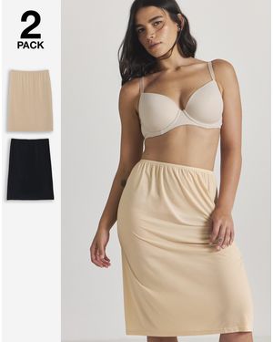 Pretty Secrets 2Pk Waist Slips - Natural