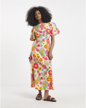Twisted Wunder Maxi Crepe Dress - White