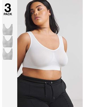 Pretty Secrets 3 Pack Comfort Tops Fits Up To D - Black