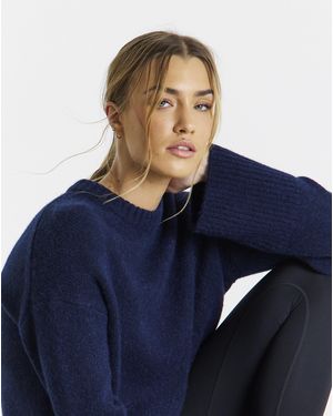 Sweaty Betty Wool Crew Neck Jumper - Blue