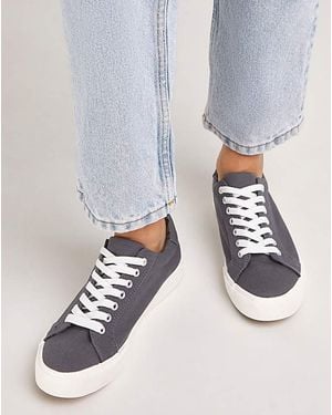 Simply Be Lace Up Leisure Court Shoes Standard Fit - White