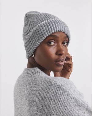 Simply Be Lurex Ribbed Beanie - Grey