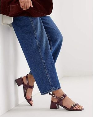 JD Williams Two Strap Buckle Heels Ex Wide - Blue