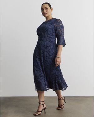 Joanna Hope Lace Midi Dress - Blue