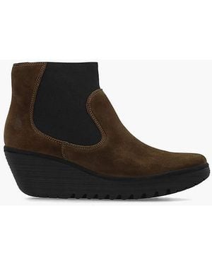 Fly London Yade Wedge Chelsea Boots - Black