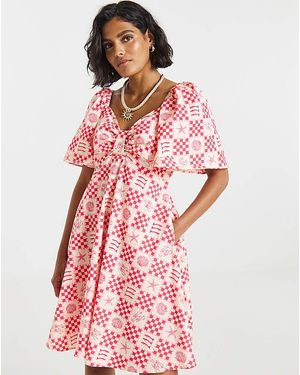 Twisted Wunder Cotton Mini Dress - Red