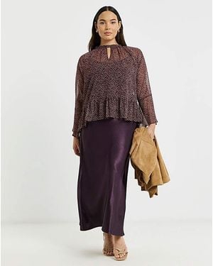 Simply Be Satin Maxi Skirt - Red