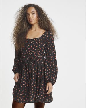 Simply Be Waist Detail Skater Dress - Black