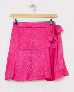 Simply Be Satin Jacquard Skort - Pink