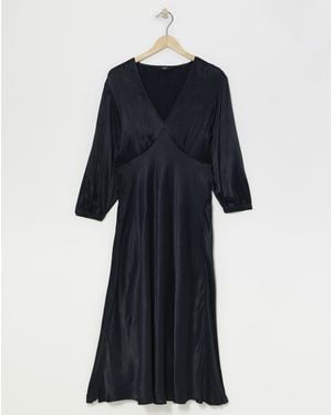 Joanna Hope Heavy Satin Midi Dress - Black