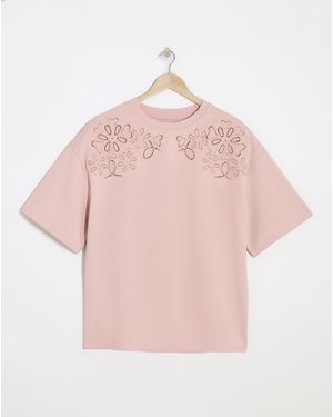 Simply Be Cut Work Top - Pink