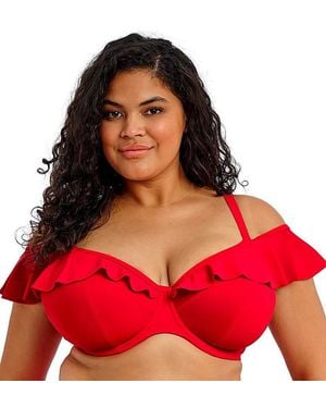 Elomi Plain Sailing Plunge Bikini Top - Red