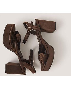 Monsoon Nola Twist Knot Platform Heels - Brown