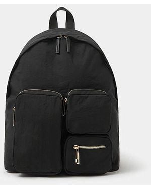 Accessorize Multi-Pocket Nylon Backpack - Black