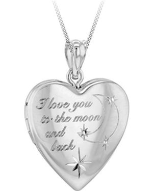 iJewel Sterling Heart Locket Necklace - White
