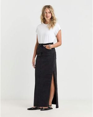 Simply Be Side Split Maxi Skirt - White