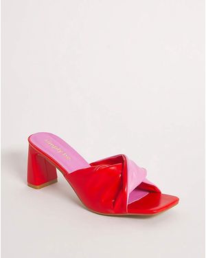 Simply Be Twist Mule Sandals Ex Wide - Red