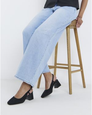 JD Williams Block Heel Slingback Shoes Wide - Blue