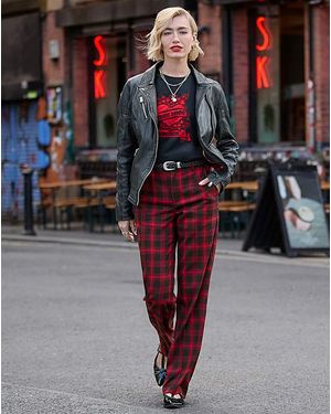 Joe Browns Vivienne Check Trousers - Red