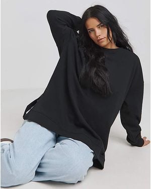 Simply Be Side Split Sweatshirt Tunic - Black