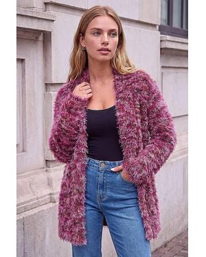 Roman Roman Multi Fluffy Cardigan - Purple