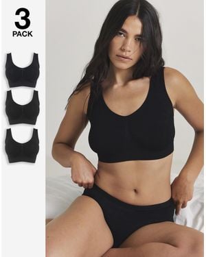 Pretty Secrets 3 Pack Comfort Tops - Black