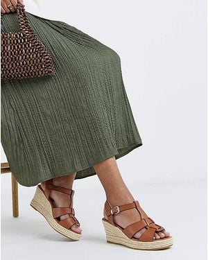 Simply Be Woven Espadrille Wedges Extra Wide - Green