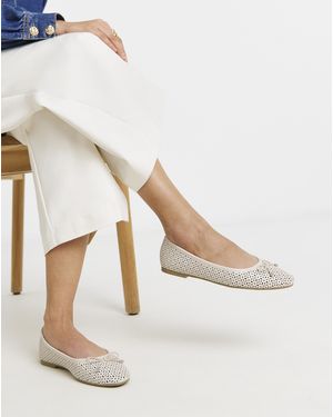 JD Williams Lasercut Ballerina Ex Wide - White